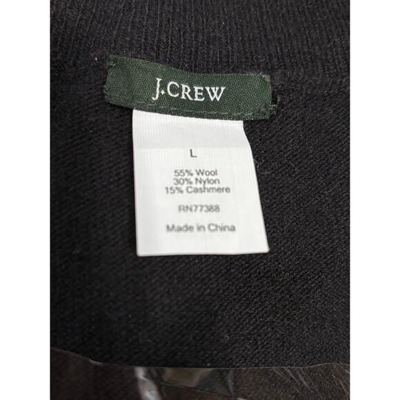 J Crew Black Ladies V-neck Wool Cashmere Large Sweater Soft Cozy Classy - Picture 5 of 5